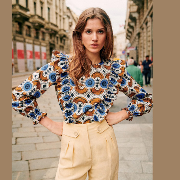 Sezane Yellow Women's Trousers - Picture 2 of 12